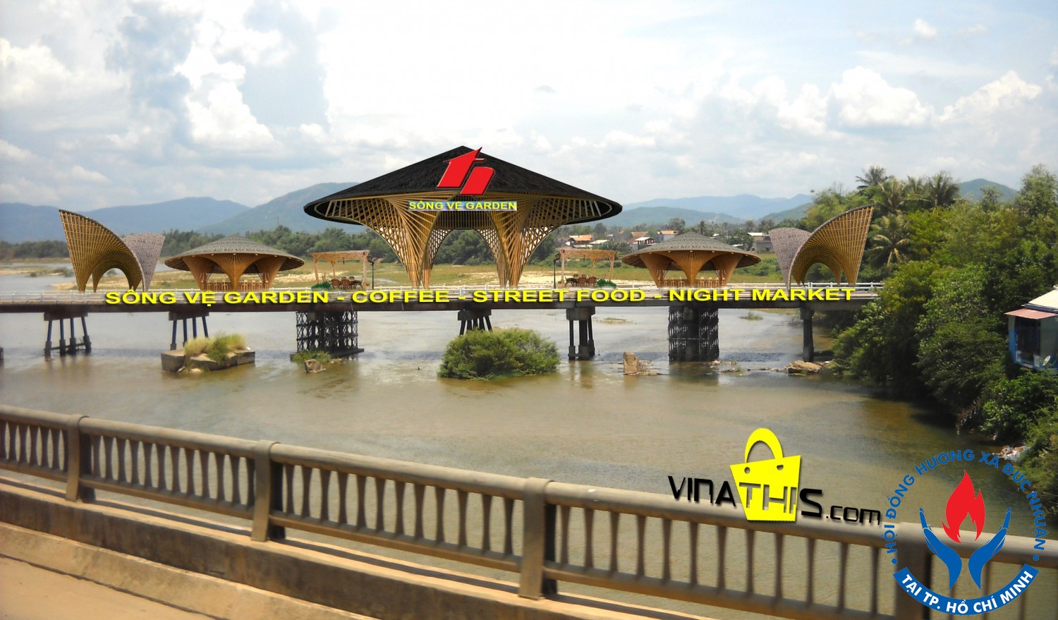 Hình ảnh minh họa về việc chỉnh trang cầu Sông Vệ cũ thành nơi sinh hoạt cộng đồng.