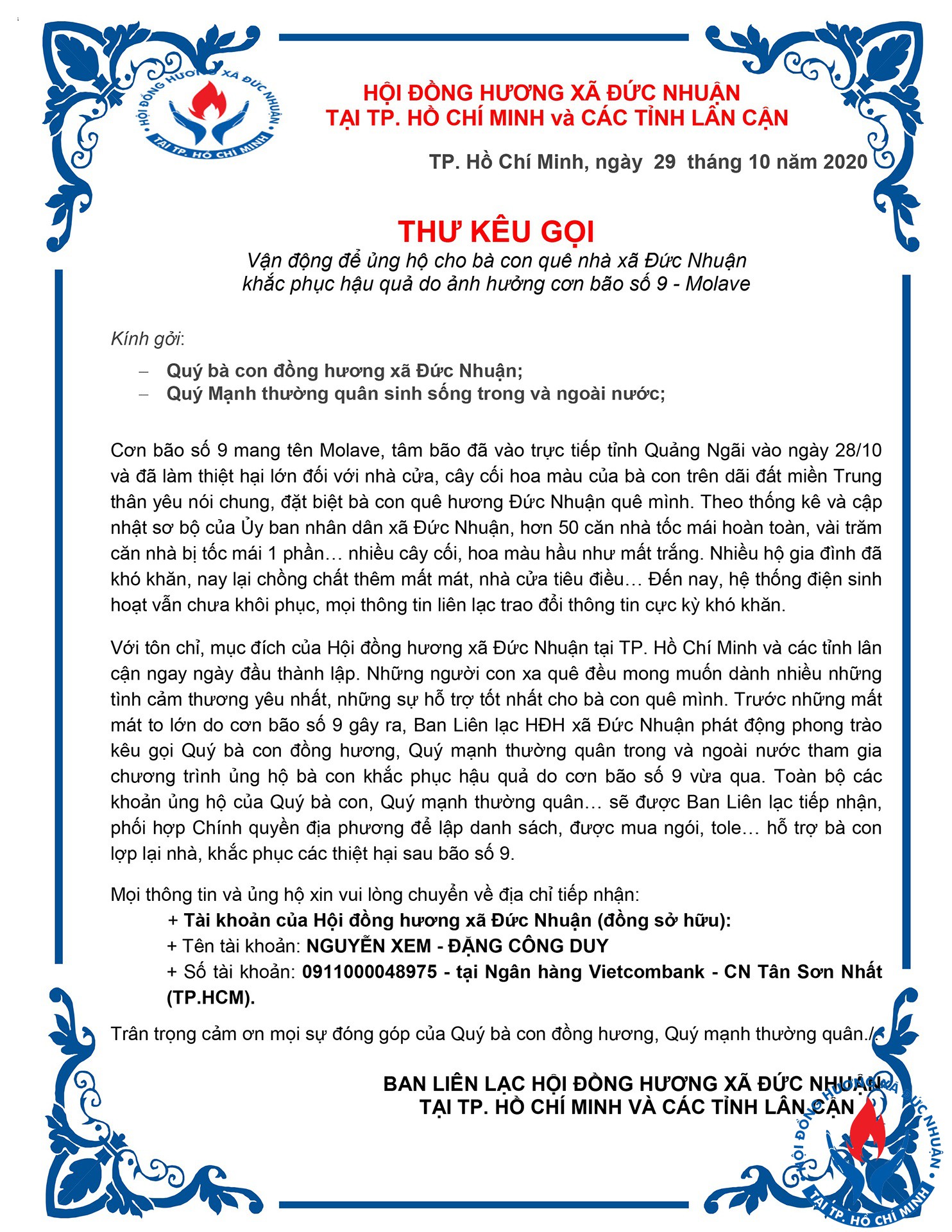 thu keu goi tai tro khac phuc bao so 9a